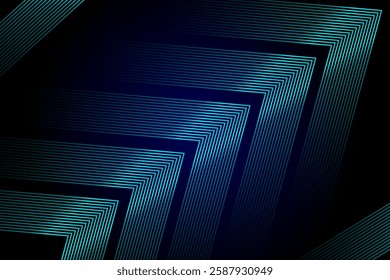 Abstract blue background. Geometric lines pattern. Shiny blue gradient lines. Futuristic technology graphic design. Suit for business, cover, header, wallpaper. Vector illustration.