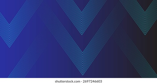 Abstract blue background. Geometric lines pattern. Shiny blue gradient lines. Futuristic technology graphic design. Suit for business, cover, header, wallpaper. Vector illustration.