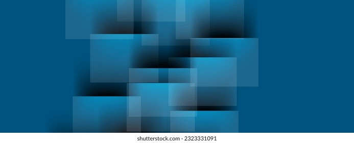 Abstract blue background with geometric object