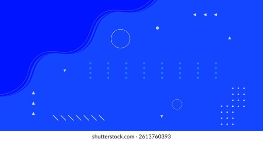 Abstract blue background with geometric rounded shapes pattern and wave shapes design background vector illustration eps10. Futuristic concept. Modern background.