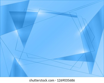 Abstract blue background with geometric shapes