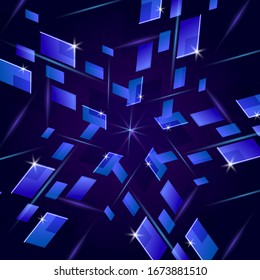 Fondo azul abstracto con formas geométricas. Plantilla para texto 