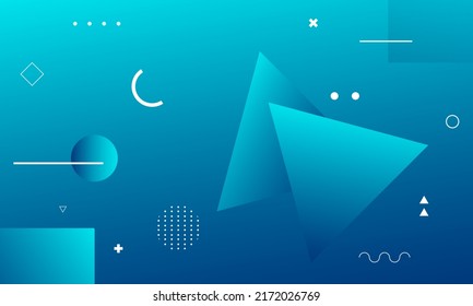 Abstract blue background with geometric shapes. Dynamic shapes composition. Vector illustration