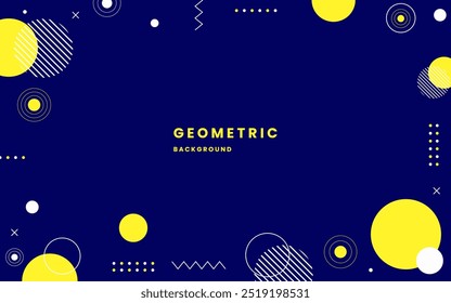 Abstract blue background. geometric shapes yellow and white, modern shapes. abstract modern elegant design background. Illustration vector 10 eps.