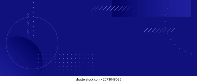 Abstract blue background with geometric shapes and gradients. The blue background features subtle dotted and lined textures. Geometric gradient background vector. Blue background.