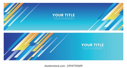 Abstract blue background with geometric shapes design