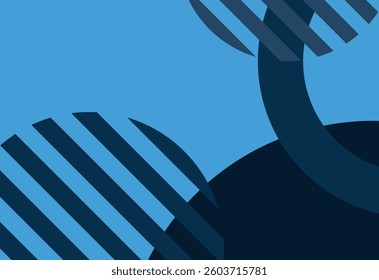 Abstract blue background with geometric shapes. Vector illustration