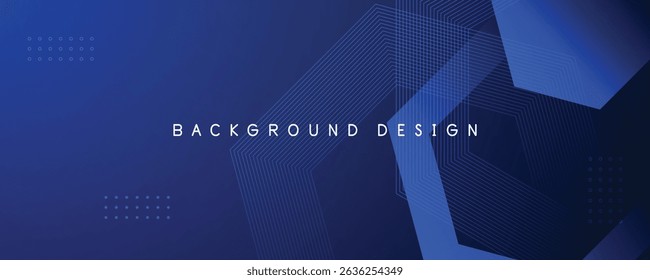 Abstract Blue Background with Geometric Shapes Vector Illustration.