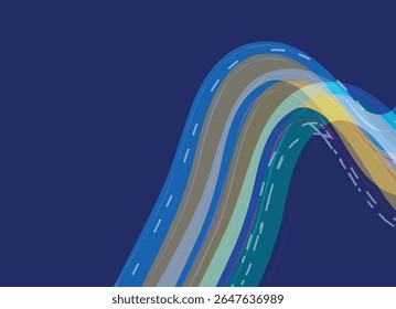 Abstract blue background with geometric shapes Vector illustration in flat style.
