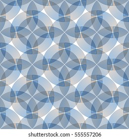 Abstract blue background, geometric shapes with many thin lines.  Seamless vector pattern. Technology background with gray lines.