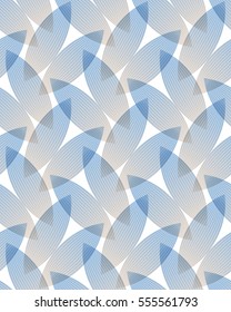 Abstract blue background, geometric shapes with many thin lines. Seamless vector pattern. Technology background with gray lines . Abstract butterfly pattern in blue.