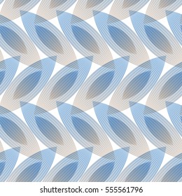 Abstract blue background, geometric shapes with many thin lines. Seamless vector pattern. Technology background  with gray lines .