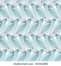 Abstract blue background, geometric shapes with many thin lines. Seamless vector pattern. Technology teal background with gray lines .