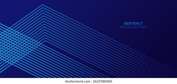 Abstract blue background. Geometric stripe line art design. Minimal lines pattern. Modern futuristic concept. Suit for brochure, banner, poster, cover, flyer, website