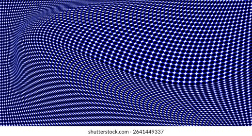 Abstract blue background. Geometric triangle backgrouAbstract science or technology background. Graphic design. Network illustration with particle. 3D grid surface. nd. Hexagon pattern. Vector