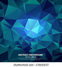 Abstract blue background with geometric triangles polygon. Vector EPS 10 illustration.
