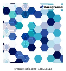 Abstract blue background with geometrical figures