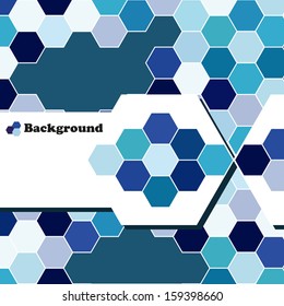Abstract blue background with geometrical figures