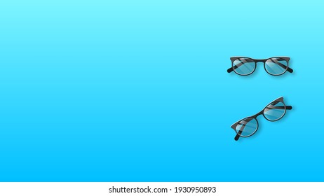 Abstract Blue Background WIth Glasses Shadow Vector Design Style