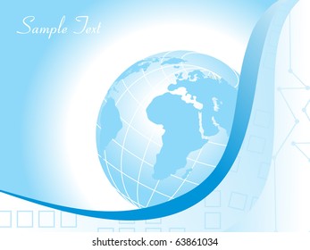 fondo azul abstracto con globo, ilustración