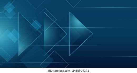 fondo azul abstracto con velocidad de flecha brillante. Diseño moderno de líneas geométricas azules brillantes. Tecnología de Vector