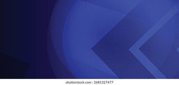 Fondo azul Abstractas con líneas de flecha brillantes. diseño de líneas geométricas azules. Tecnología concepto futurista. Plantilla Horizontal de Anuncio. Traje para la cubierta, cabecera, cartel, Anuncio, Web .