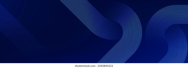 Resumen de fondo azul con líneas de círculo brillantes. Diseño de líneas modernas y brillantes. Concepto futurista. Carteles, afiches, portadas, fondos de pantalla. Ilustración del vector