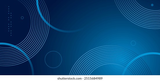 Fondo azul Abstractas con líneas geométricas de curva brillante. Moderno patrón de líneas azules brillantes minimalistas. 