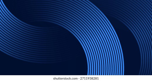 Fondo azul Abstractas con líneas de curva brillantes. Traje para el Anuncio, el Web, el folleto, el panfleto y la presentación