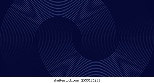 Abstract blue background with glowing curved lines. Shiny blue swirl curve lines design. Spiral lines. Geometric oval pattern. Futuristic technology concept.