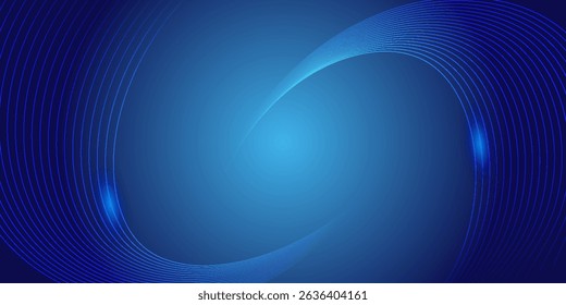 Abstract blue background with glowing curved lines. Shiny blue swirl curve lines design. Spiral lines. Geometric oval pattern. modern trendy design