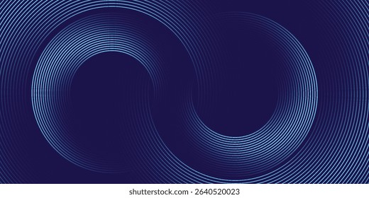 Abstract blue background with glowing curved lines. Shiny blue swirl curve lines design. Spiral lines. Geometric oval pattern. Futuristic technology concept. Vector illustration