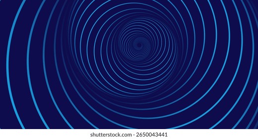 Abstrakter blauer Hintergrund mit leuchtend gekrümmten Linien. Glänzend blaue Swirl-Kurve Linien Design. Spirallinien. Geometrisches ovales Muster. Futuristisches Technologiekonzept