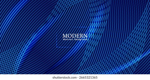 Fondo azul Abstractas con líneas curvas brillantes. Diseño de líneas de curva de remolino azul brillante. Vector EPS 10