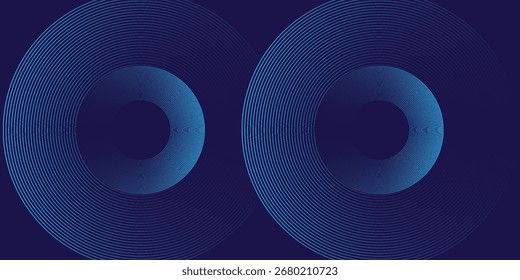 Abstrakter blauer Hintergrund mit leuchtend gekrümmten Linien. Glänzend blaue Swirl-Kurve Linien Design. Spirallinien. Geometrisches ovales Muster. Futuristisches Technologiekonzept. Vektorgrafik