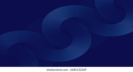 Fundo azul abstrato com linhas curvas brilhantes. linha de luz boa arte simples bonito padrão