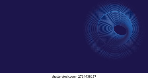 Abstract blue background with glowing curved lines. Shiny blue swirl curve lines design. Spiral lines. Geometric oval pattern. Futuristic technology concept. Vector illustration