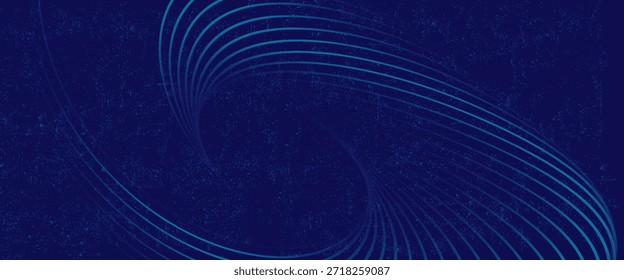 Abstract blue background with glowing curved lines. Shiny blue swirl curve lines design. Spiral lines. Geometric oval pattern. Futuristic technology concept