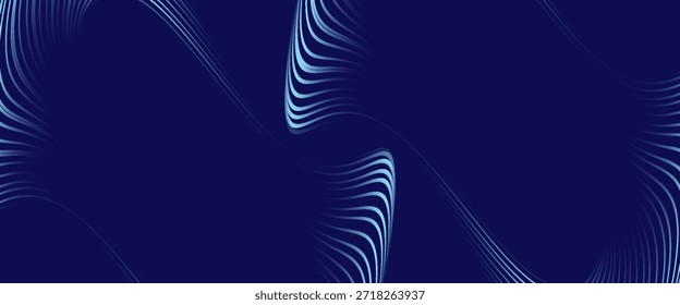Abstract blue background with glowing curved lines. Shiny blue swirl curve lines design. Spiral lines. Geometric oval pattern. Futuristic technology concept
