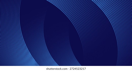 Fondo azul Abstractas con líneas curvas brillantes. Diseño de líneas de curva de remolino azul brillante. Líneas en espiral. Patrón oval geométrico.