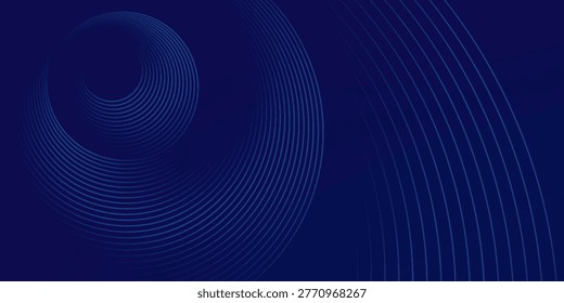 Abstract blue background with glowing curved lines. Shiny blue swirl curve lines design. Spiral lines. Geometric oval pattern. Futuristic technology concept. Vector illustration