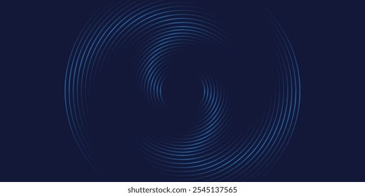 Abstract blue background with blue glowing diagonal geometric lines. Modern shiny blue rounded rectangle lines pattern. Minimalist graphic design. Futuristic technology concept