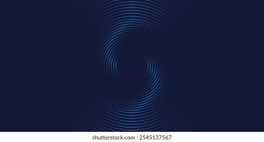 Abstract blue background with blue glowing diagonal geometric lines. Modern shiny blue rounded rectangle lines pattern. Minimalist graphic design. Futuristic technology concept