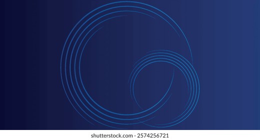 Abstract blue background with blue glowing diagonal geometric lines. Modern shiny blue rounded rectangle lines pattern. Minimalist graphic design. Futuristic technology concept