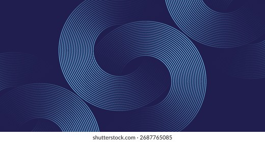 Fundo azul abstrato com linhas geométricas diagonais brilhantes azuis. Padrão moderno de linhas retangulares arredondadas azul brilhante. Design gráfico minimalista. Conceito de tecnologia futurista. Eps10