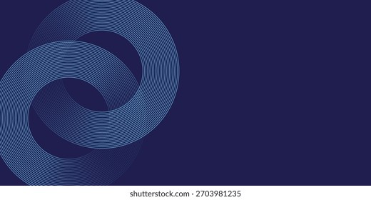 Fundo azul abstrato com linhas geométricas diagonais brilhantes azuis. Padrão moderno de linhas retangulares arredondadas azul brilhante. Design gráfico minimalista. Conceito de tecnologia futurista