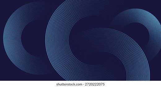 Fundo azul abstrato com linhas geométricas diagonais brilhantes azuis. Padrão moderno de linhas retangulares arredondadas azul brilhante. Design gráfico minimalista. Conceito de tecnologia futurista