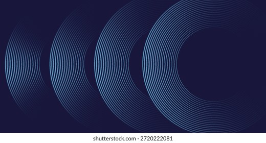 Fundo azul abstrato com linhas geométricas diagonais brilhantes azuis. Padrão moderno de linhas retangulares arredondadas azul brilhante. Design gráfico minimalista. Conceito de tecnologia futurista