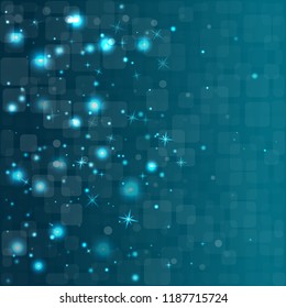 Abstract blue background. Glowing fractals. Vector illustration