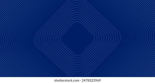 Abstract blue background with glowing geometric lines. Modern blue gradient square shape design. Futuristic technology concept. Suit for brochure, corporate, website, poster, 